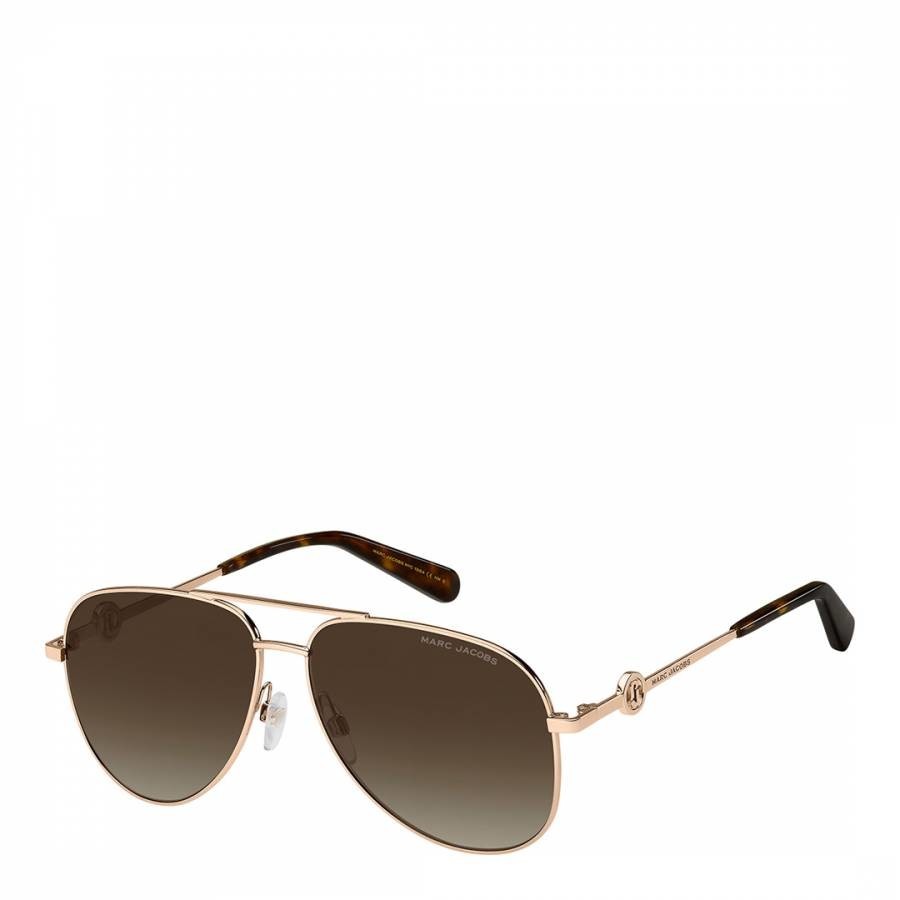 Gold Brown Pilot Sunglasses