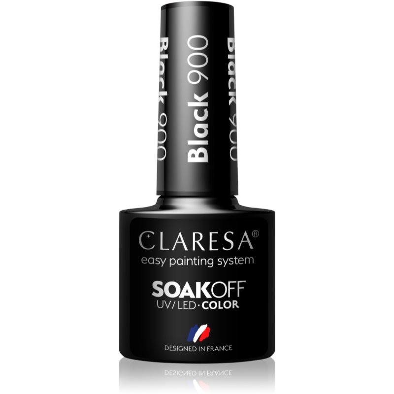 Claresa SoakOff UV/LED Color Black gel nail polish shade 900 5 g