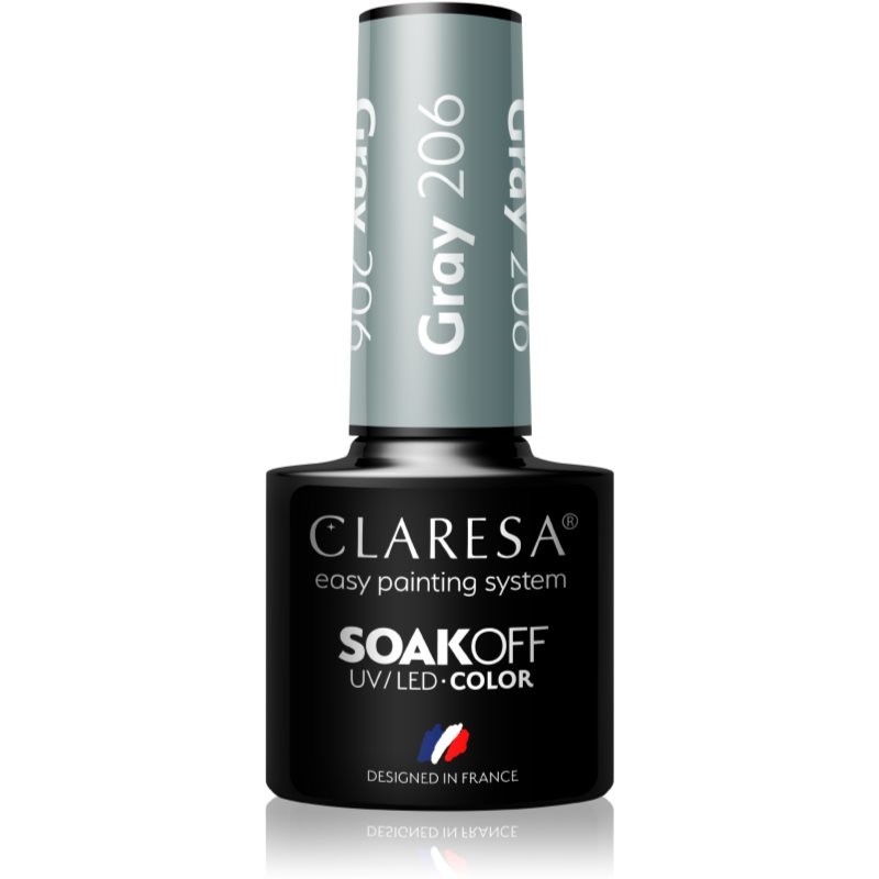 Claresa SoakOff UV/LED Color Savanna Vibes gel nail polish shade Gray 206 5 g