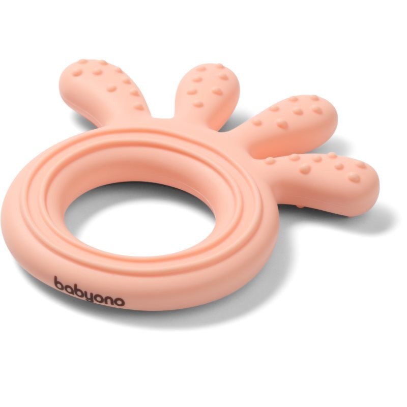 BabyOno Be Active Silicone Teether Octopus chew toy Pink 1 pc