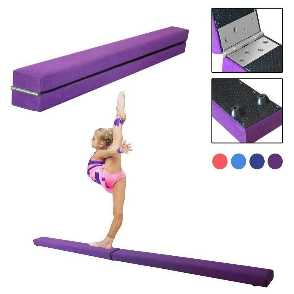 (Purple) Dripex 7FT Folding Gymnastics Balance Beam