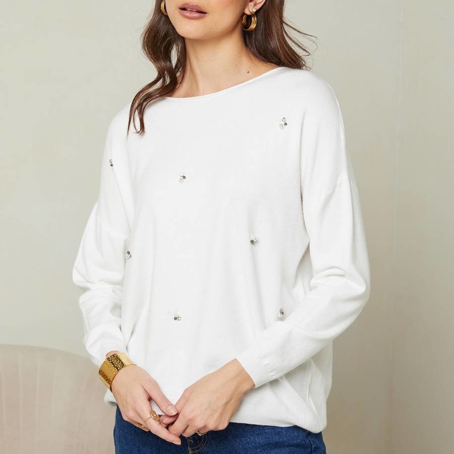 White Cashmere Blend Jumper