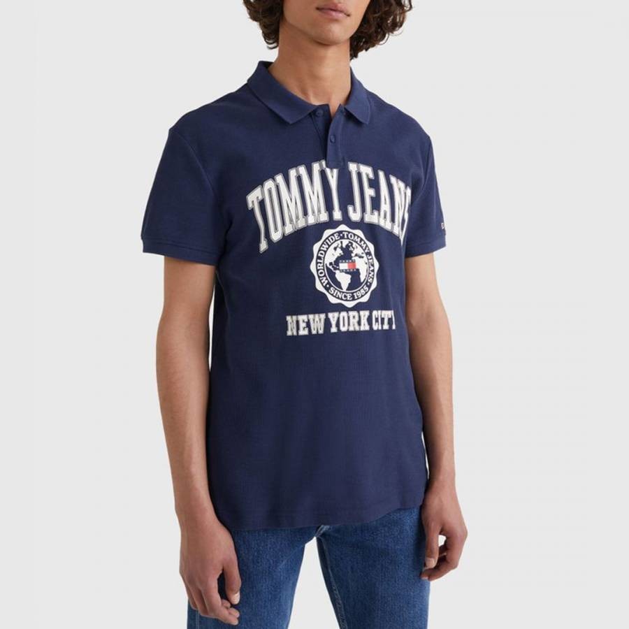 Navy Collegiate Cotton Polo Shirt