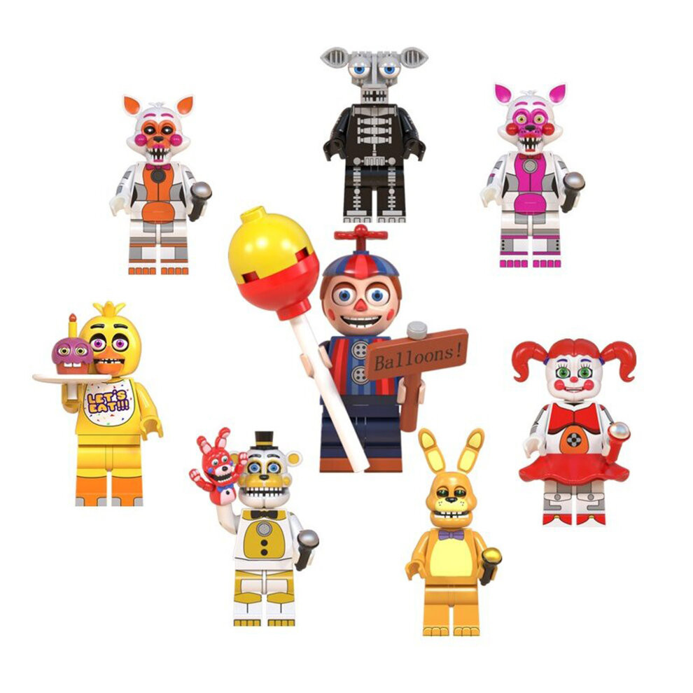 8PCS FNAF Five Nights At Freddys Action Minifigures  Blocks Toy Fit Lego