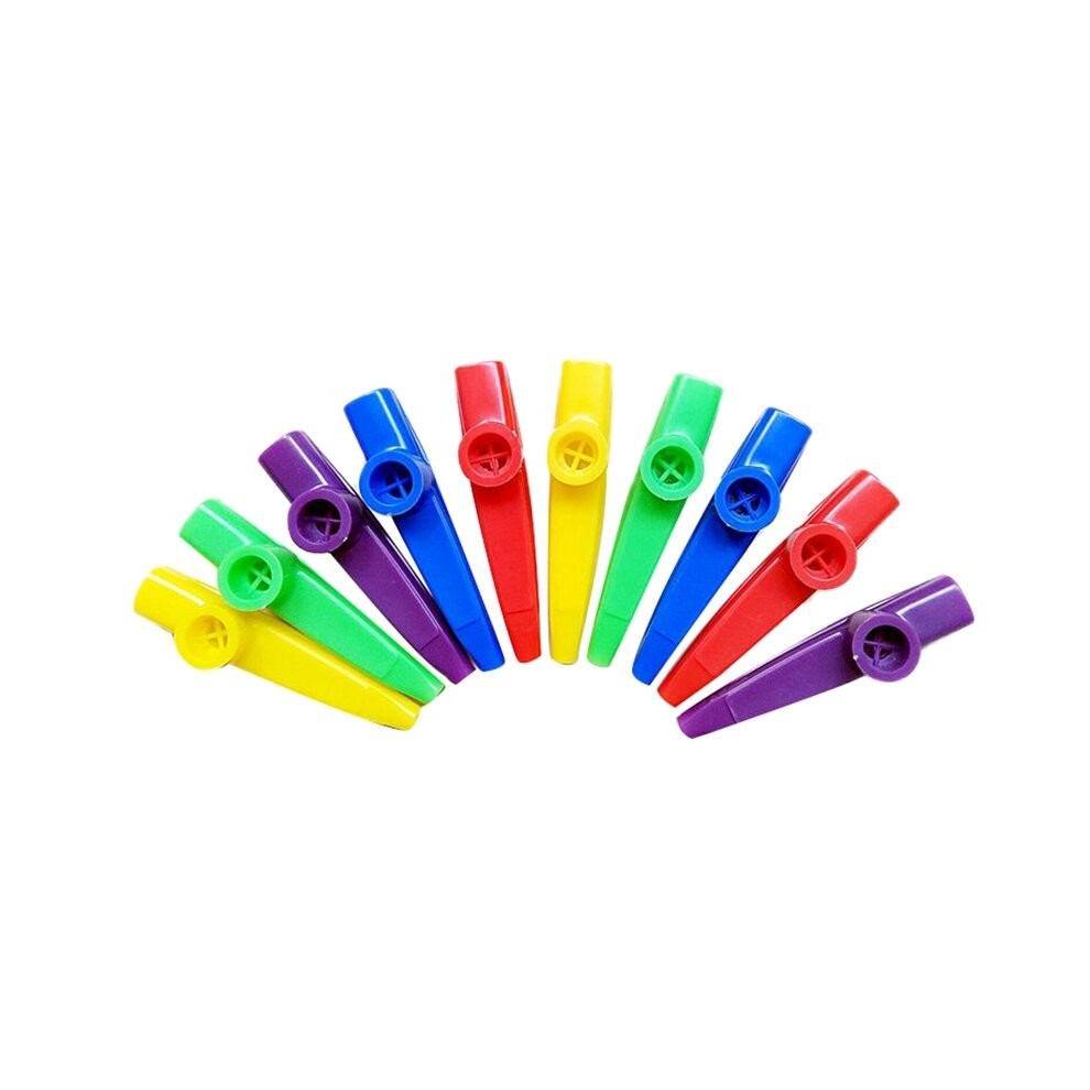 Plastic Kazoos Musical Instruments with Flute Diaphragms for Gift, Prize and Party Favors 5 Colors (10 Pieces)