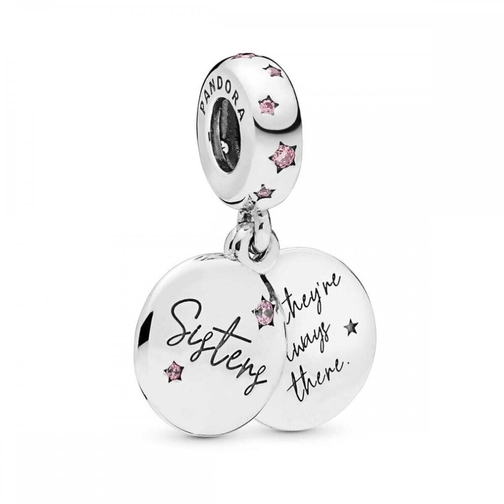 PANDORA Silver Sterling Forever Sisters Dangle Charm