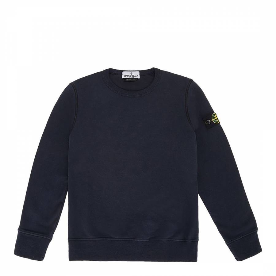 Navy Garment Dyed Cotton Sweatshirt