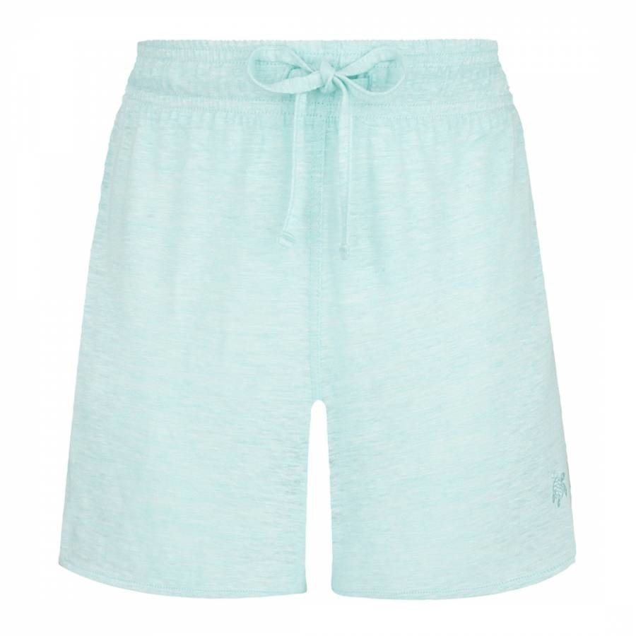 Blue Linen Bolide Bermuda Shorts