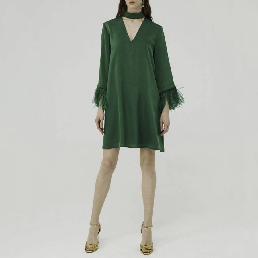 Green Egizio Feather Dress