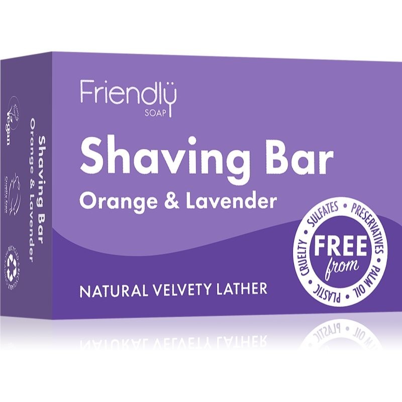 Friendly Soap Shaving Bar Orange & Lavender natural soap for shaving 95 g