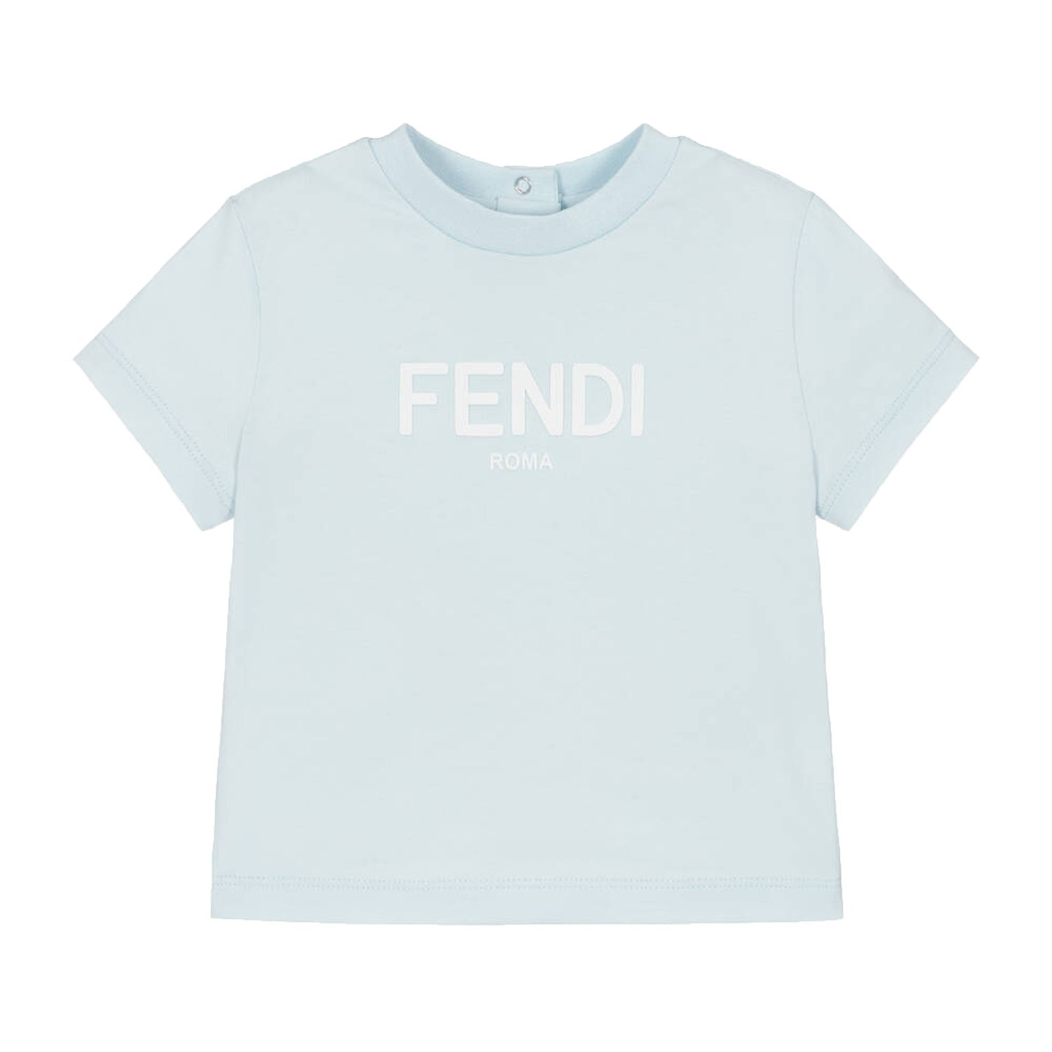 Fendi Baby Unisex Logo Print T-shirt Light Blue 6M