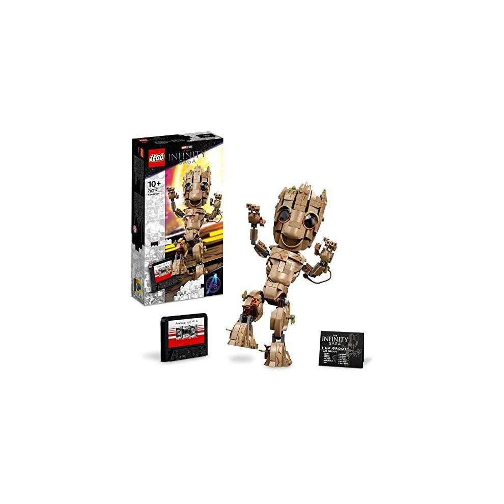 LEGO 76217 Marvel I am Groot Buildable Toy, Guardians of the Galaxy 2 Set Featuring a Collectable Baby Groot Model Figure
