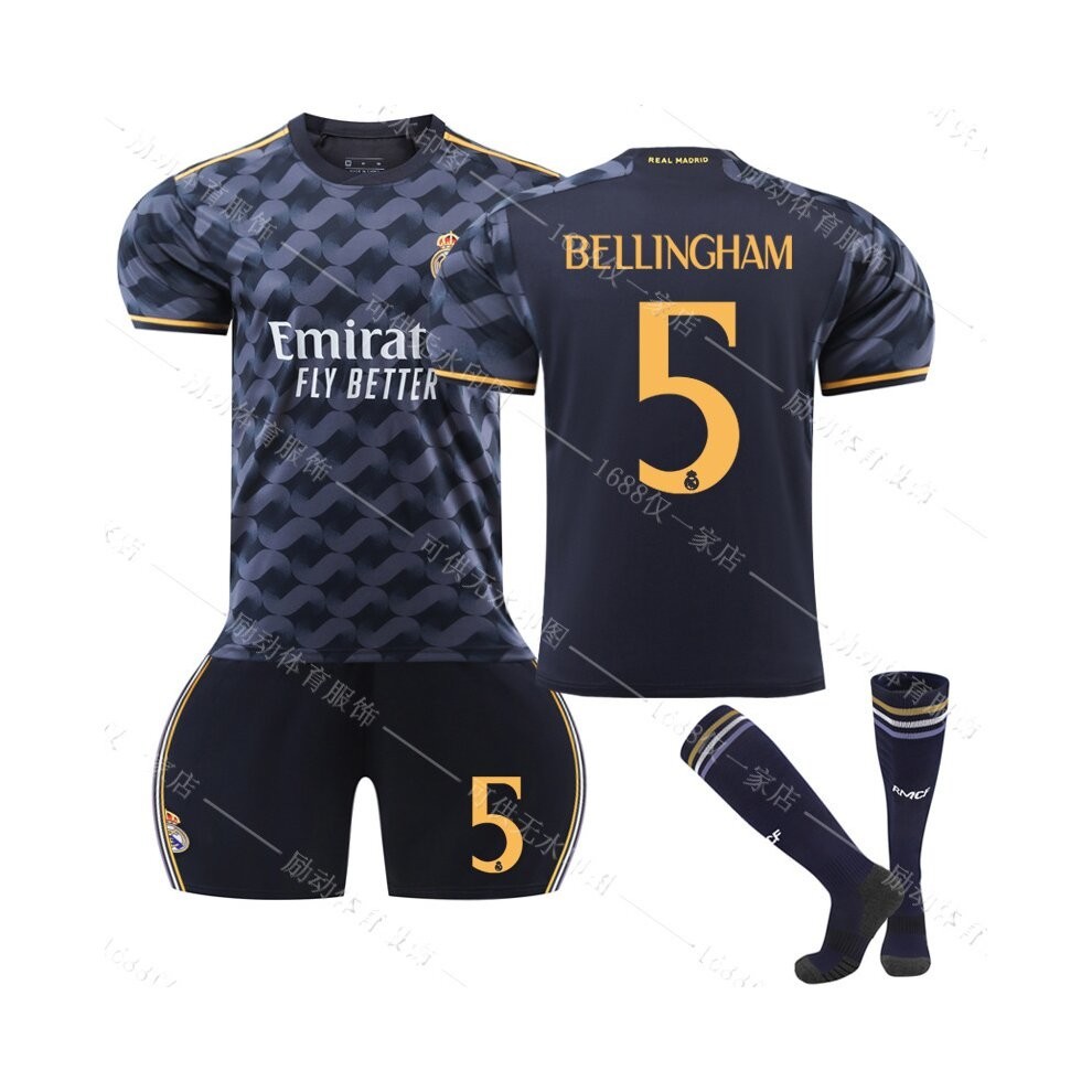 (24(140cm)) 23/24 New Real Madrid Away Football Training Shirt Kits (No.5 BELLINGHAM)