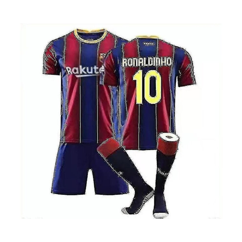 (10# Ronaldinho Kid Boy  Soccer Jersey Uniform Suits Shirt Short Suits) 10# Ronaldinho Kid Boy  Soccer Jersey Uniform Suits Shirt Short Suits