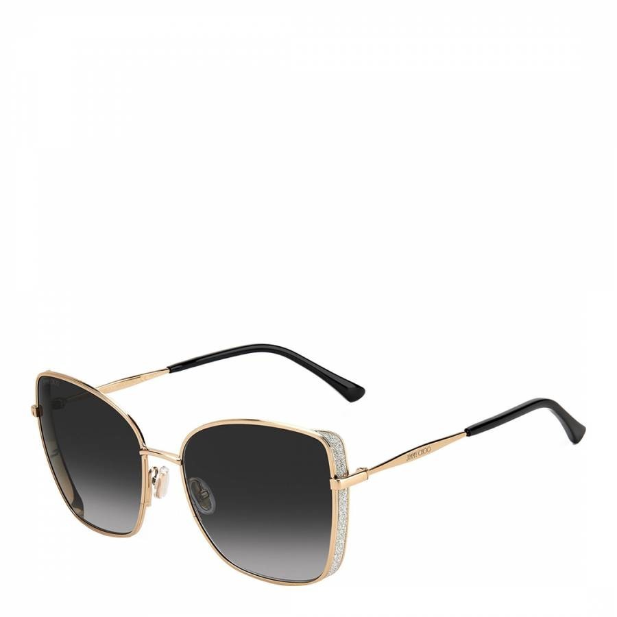 Women's Black & Gold Jimmy Choo Sunglasses 59mm
