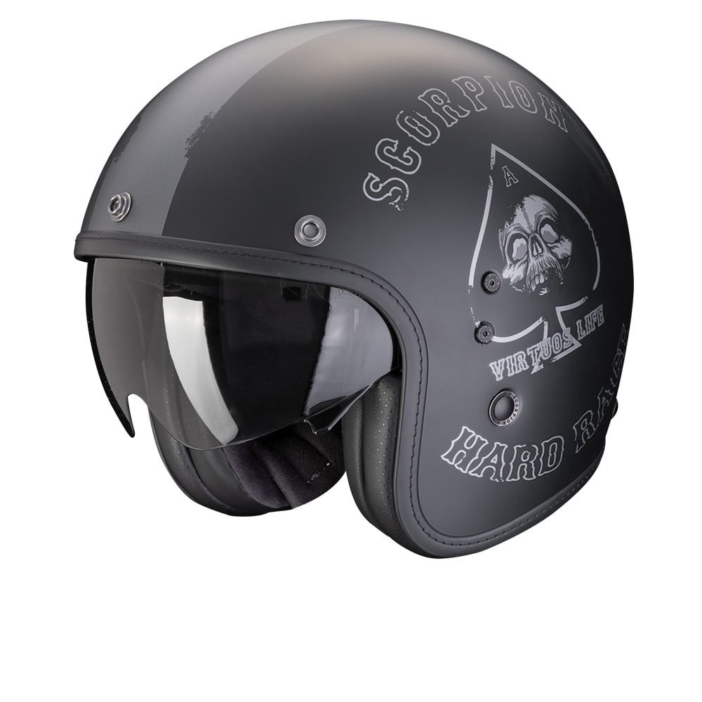 Scorpion Belfast Evo Spade Matt Black Silver Jet Helmet M