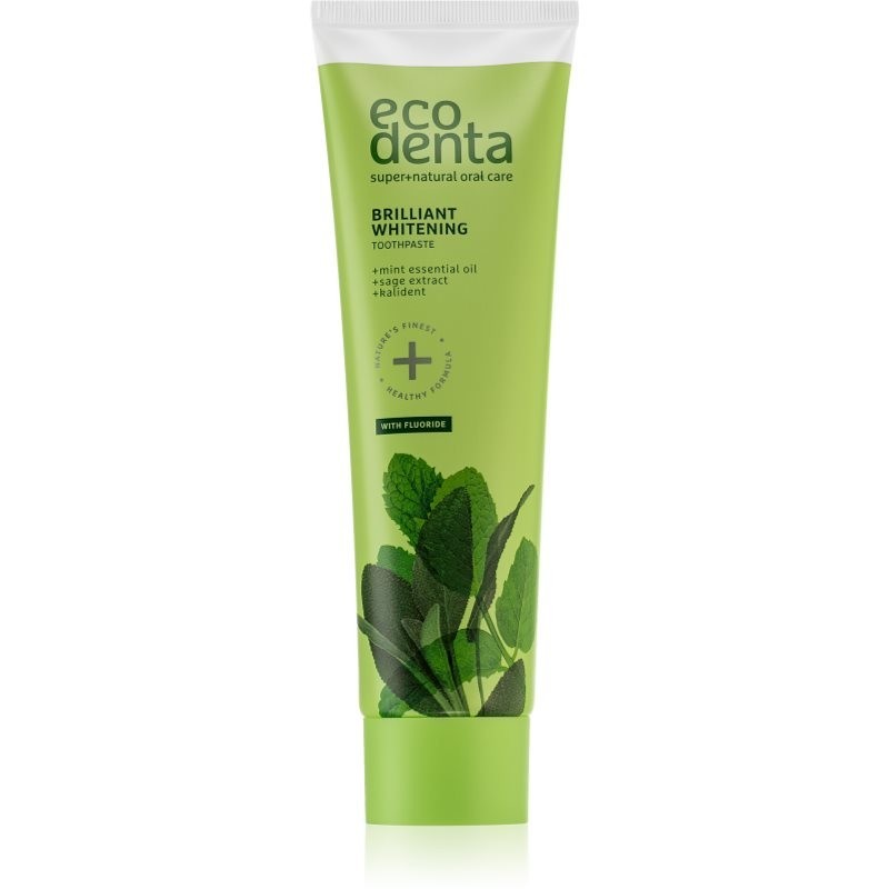 Ecodenta Green Brilliant Whitening whitening toothpaste with fluoride for fresh breath Mint Oil + Sage Extract 100 ml