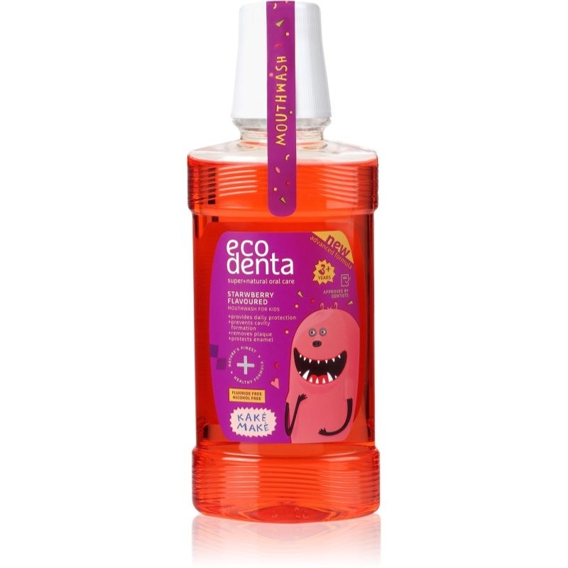 Ecodenta Super + refreshing mouthwash for children flavour Strawberry 250 ml
