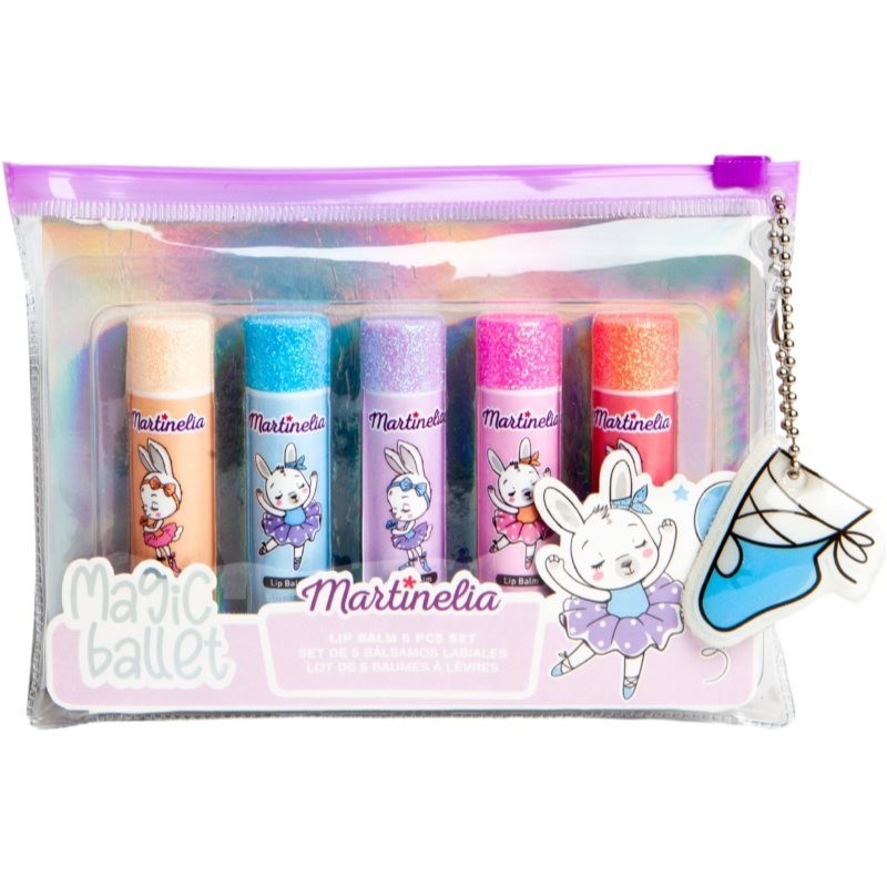 Martinelia Magic Ballet Lip Balm Set lip gloss set with bag for children 5x3,6 g