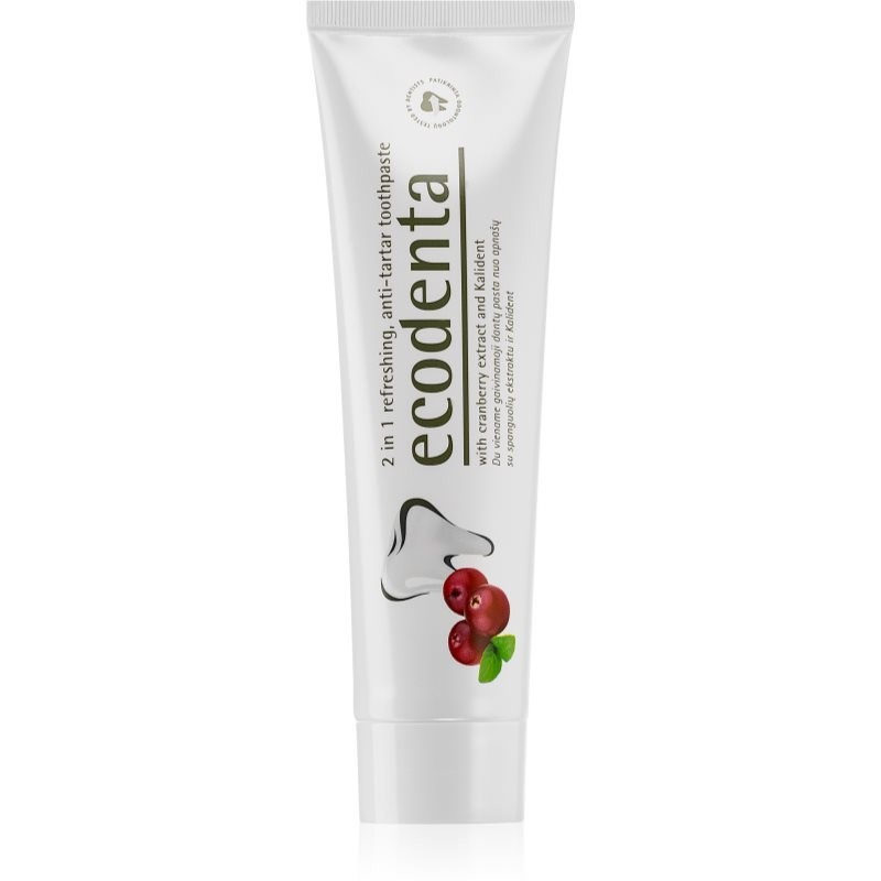 Ecodenta Green Tartar Eliminating refreshing toothpaste against plaque with fluoride flavour Cranberry 100 ml