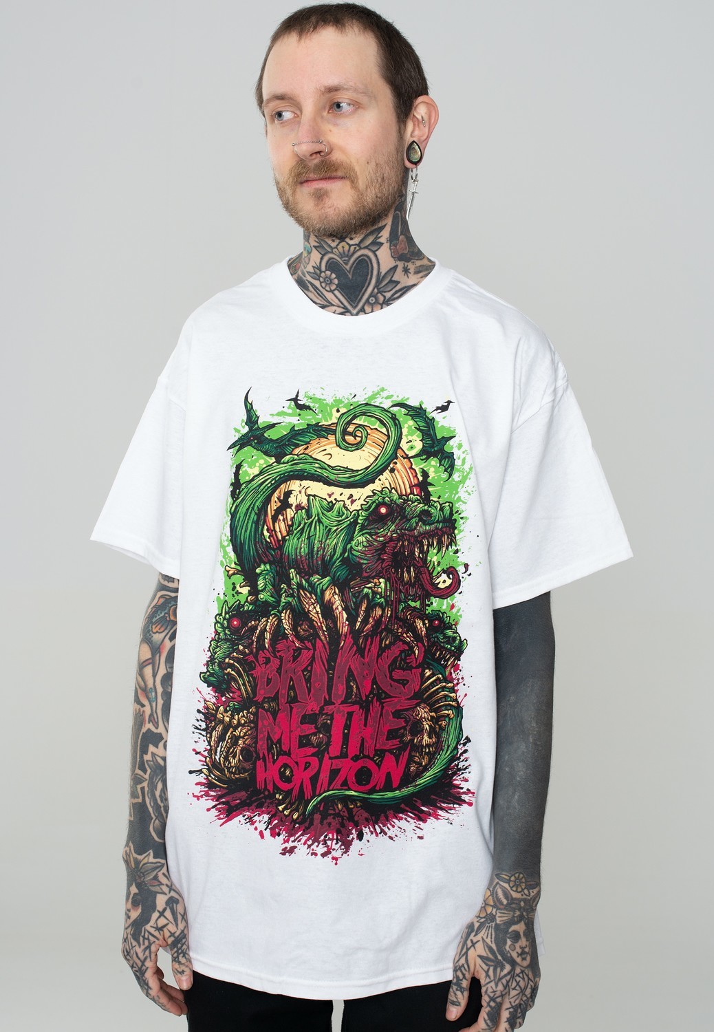 Bring Me The Horizon - Dinosaur White - - T-Shirts