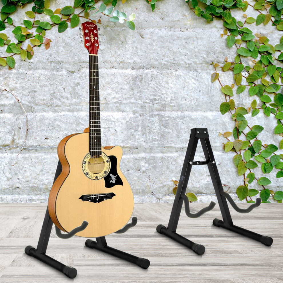 Guitar Stand Black Folding Metal Electric Acoustic Free Standing