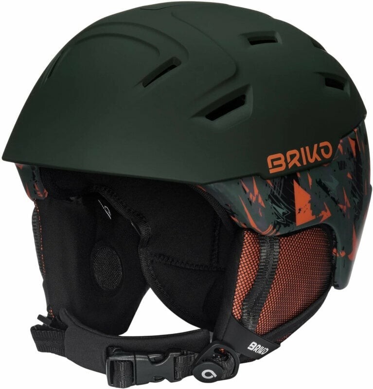 Briko Storm X Matt Timber Green/Cutty Sark Green/Pomegranate Orange M/L Ski Helmet