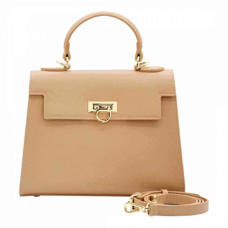 Beige Leather Cannes Handbag