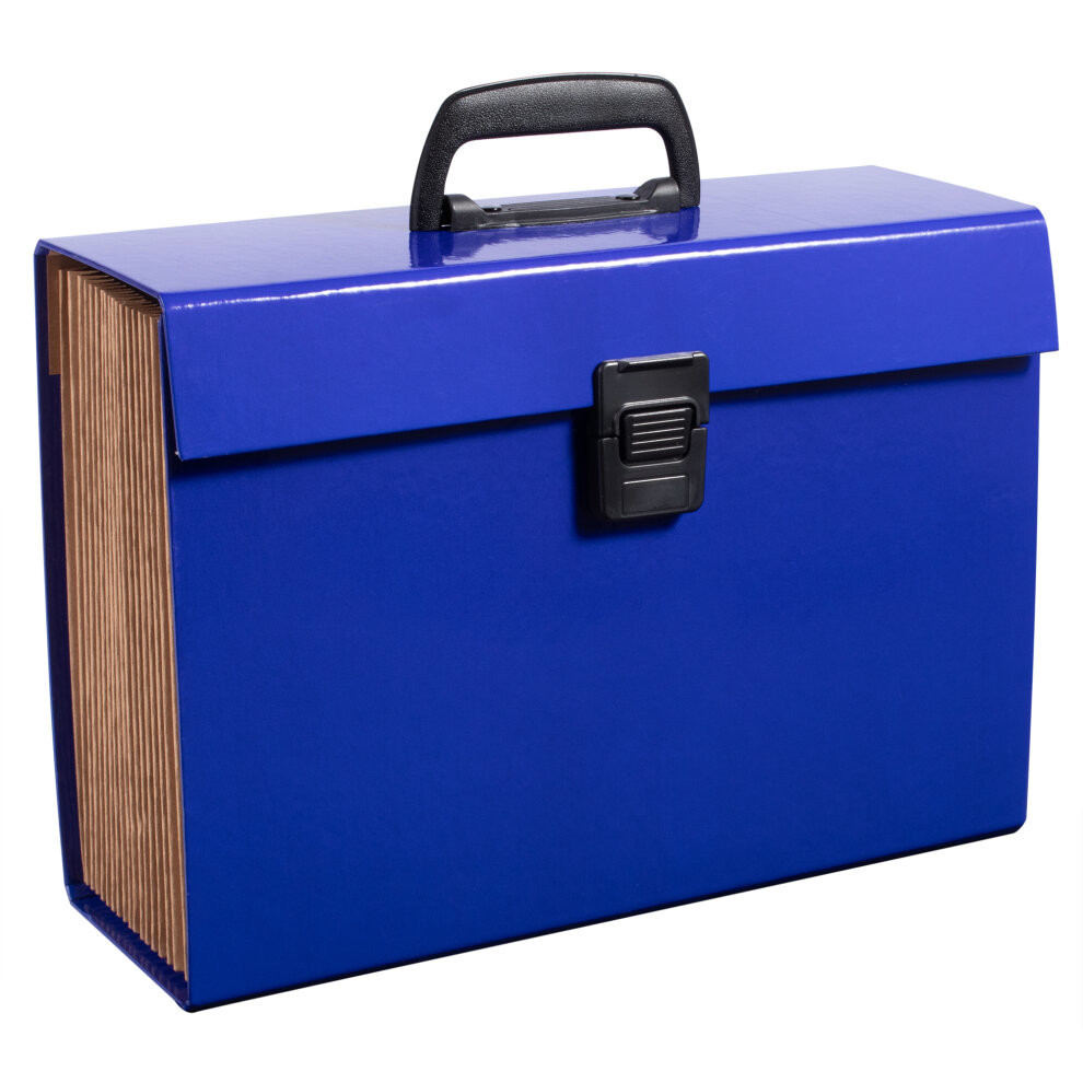 (Blue) 19 Pocket Expanding A4 Box File Organiser