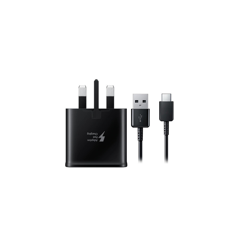 Official Samsung 15W Super Fast Charging USB Plug and USB-C Cable-Black
