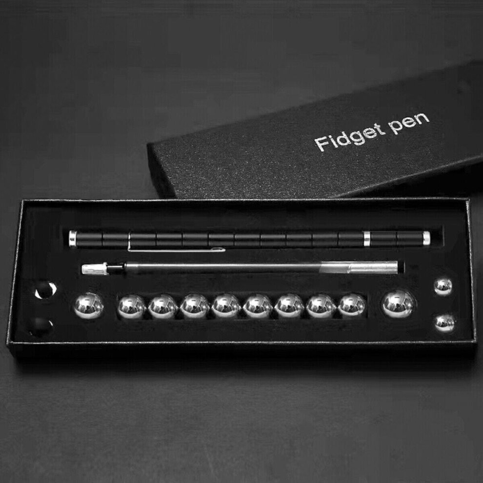(Black) Fidget Pen Decompression Magnetic Pen with Gift Box