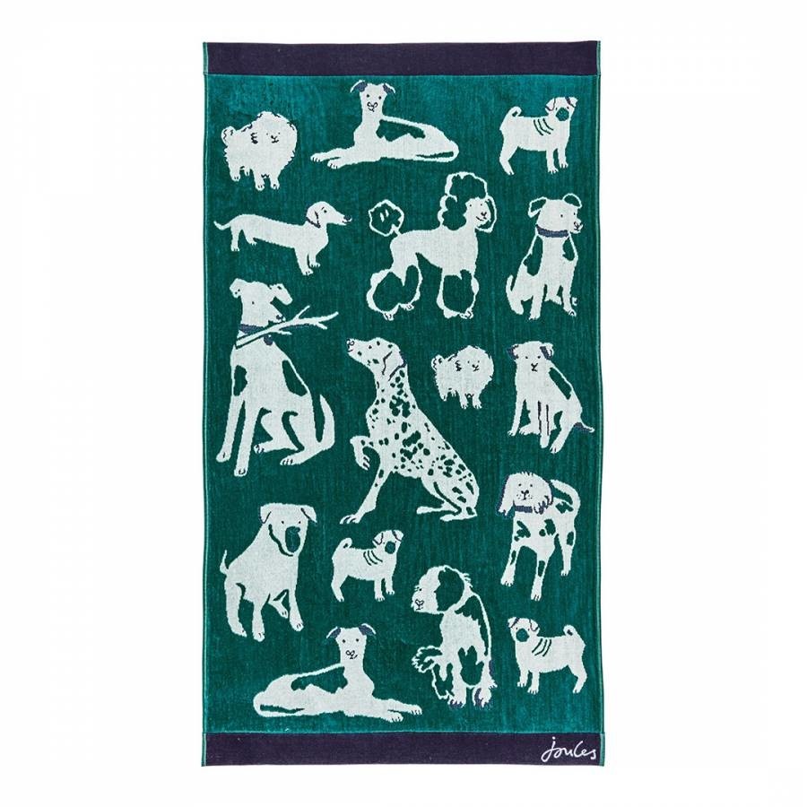 Dogs Of Welland Bath Sheet Green