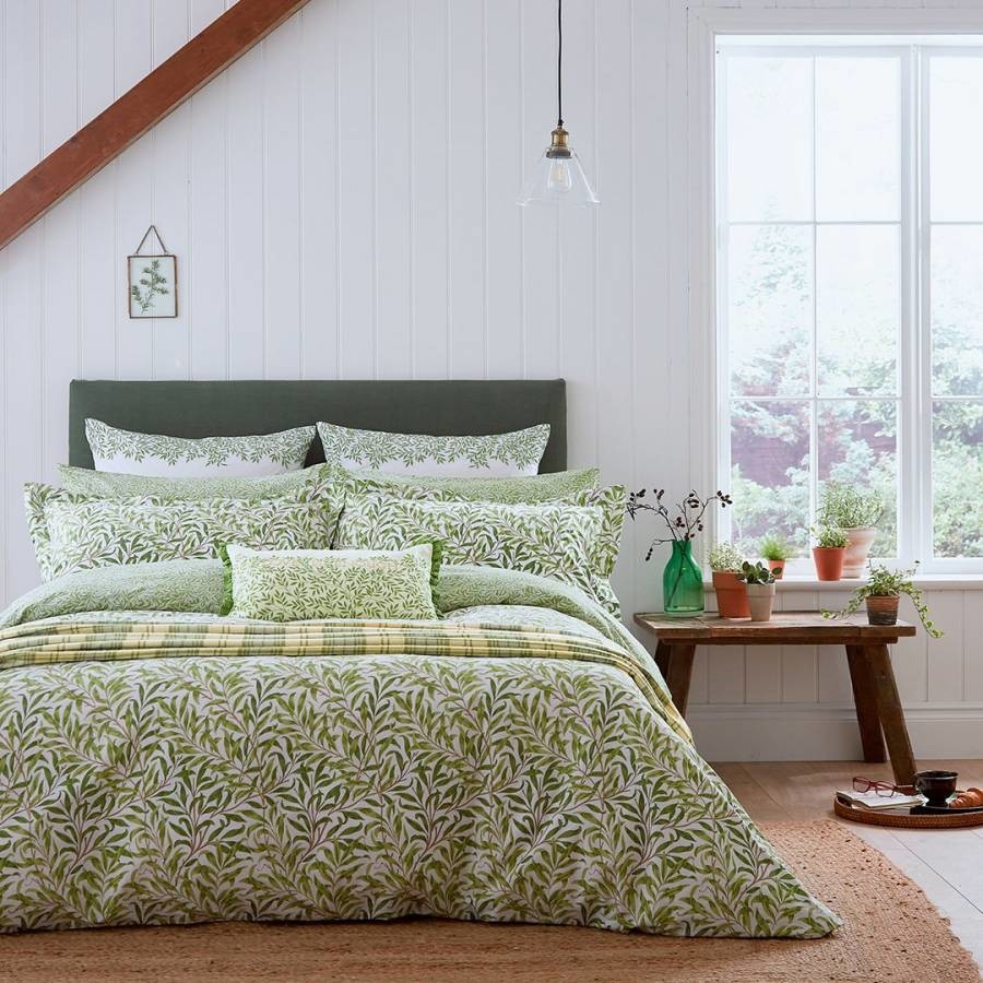 Willow Bough Double Duvet Cover Leaf Green