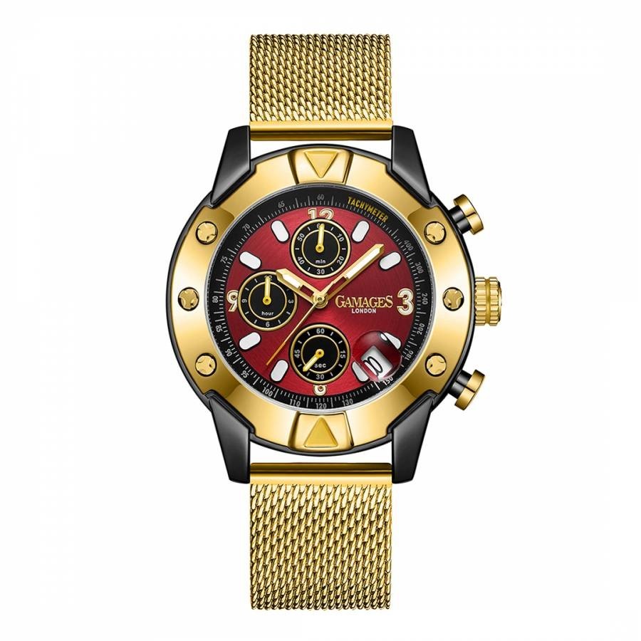 Men's Gamages Of London Limited Edition Hand Assembled Mechanical Quartz Industrial  Gold