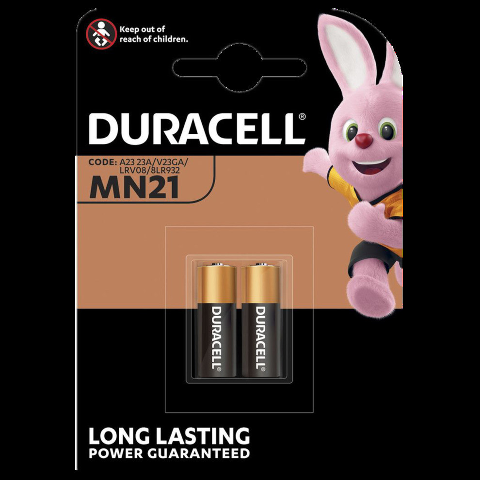 2 x Duracell Alkaline MN21 A23 12V Battery 23A LRV08 K23A E23A Batteries