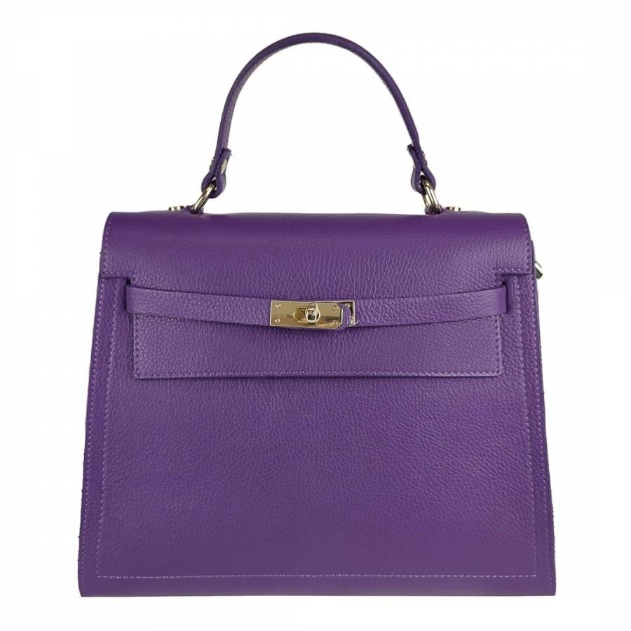 Purple Dollar Leather Handbag