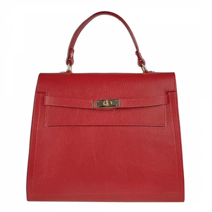 Red Dollar Leather Handbag