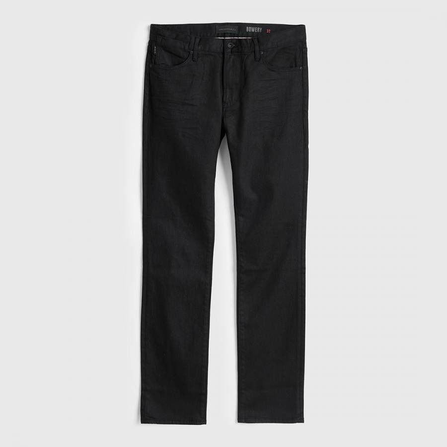 Black Bowery Coated Stretch Jeans