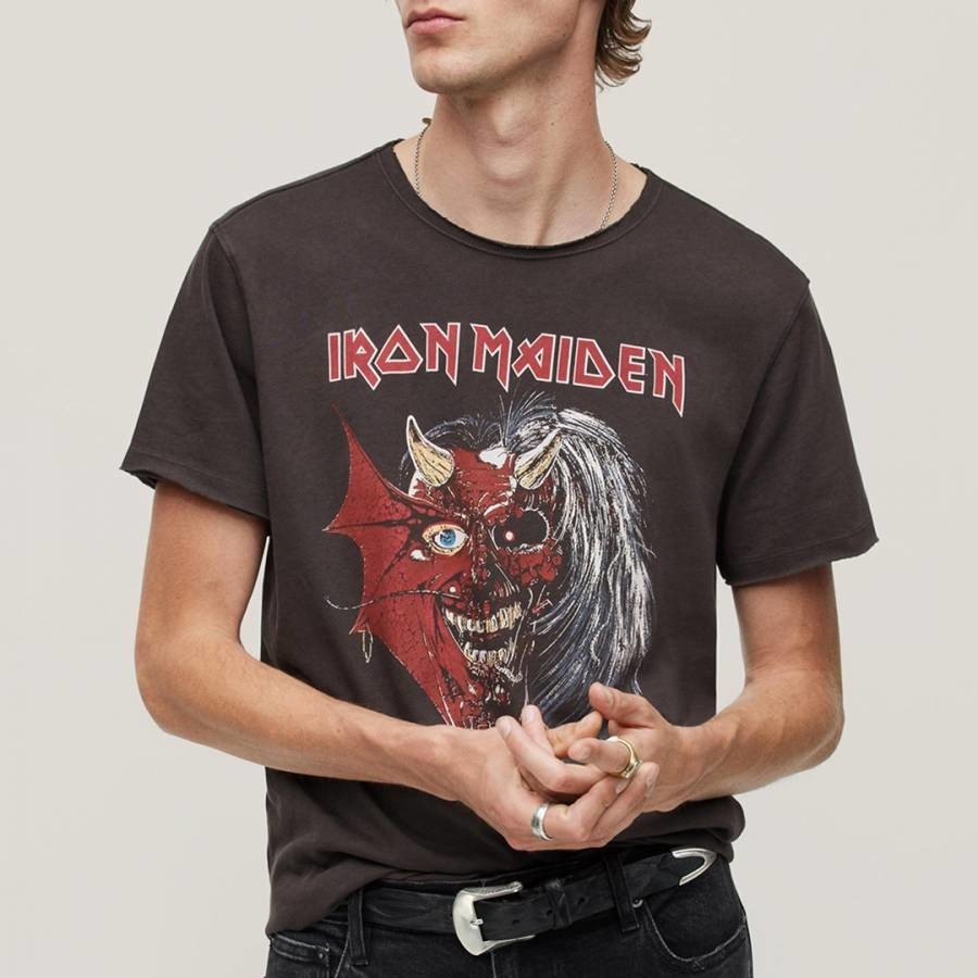 Charcoal Iron Raw Edge T-Shirt