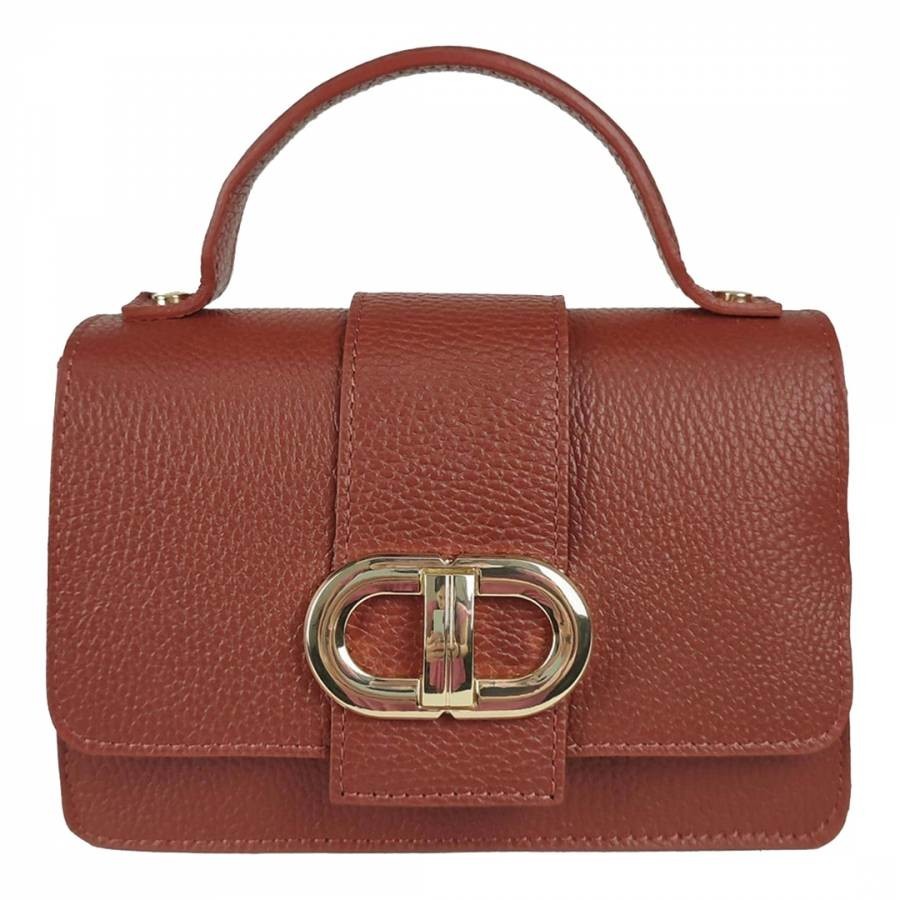 Tan Mini Dollar Leather Handbag