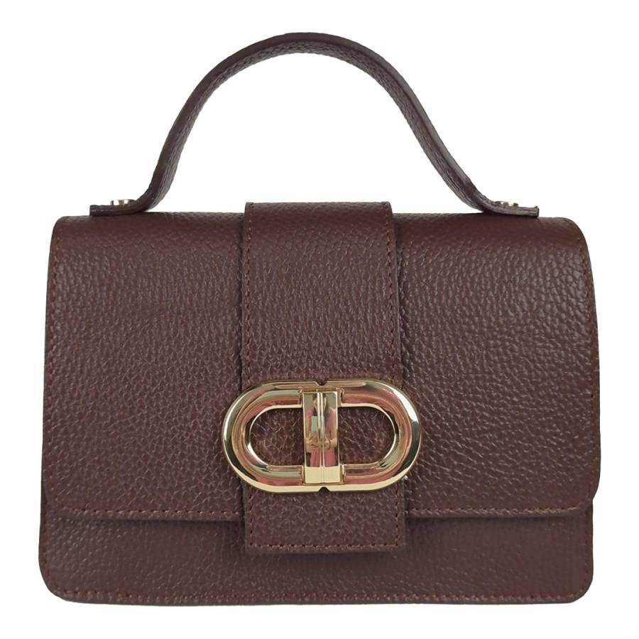 Brown Mini Dollar Leather Handbag