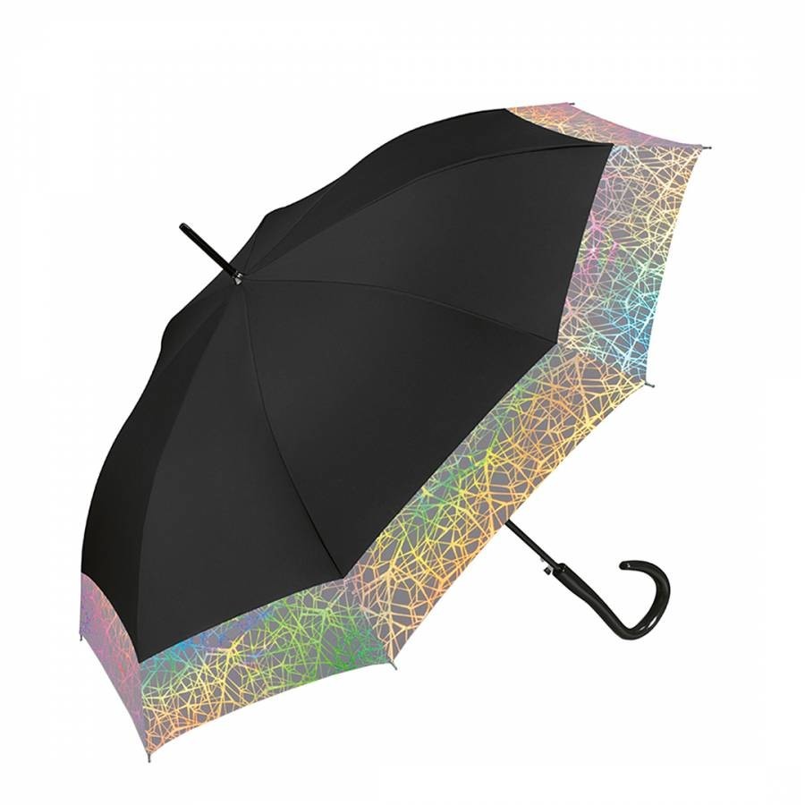 Pierre Cardin Black Walking Umbrella With Glittered Border
