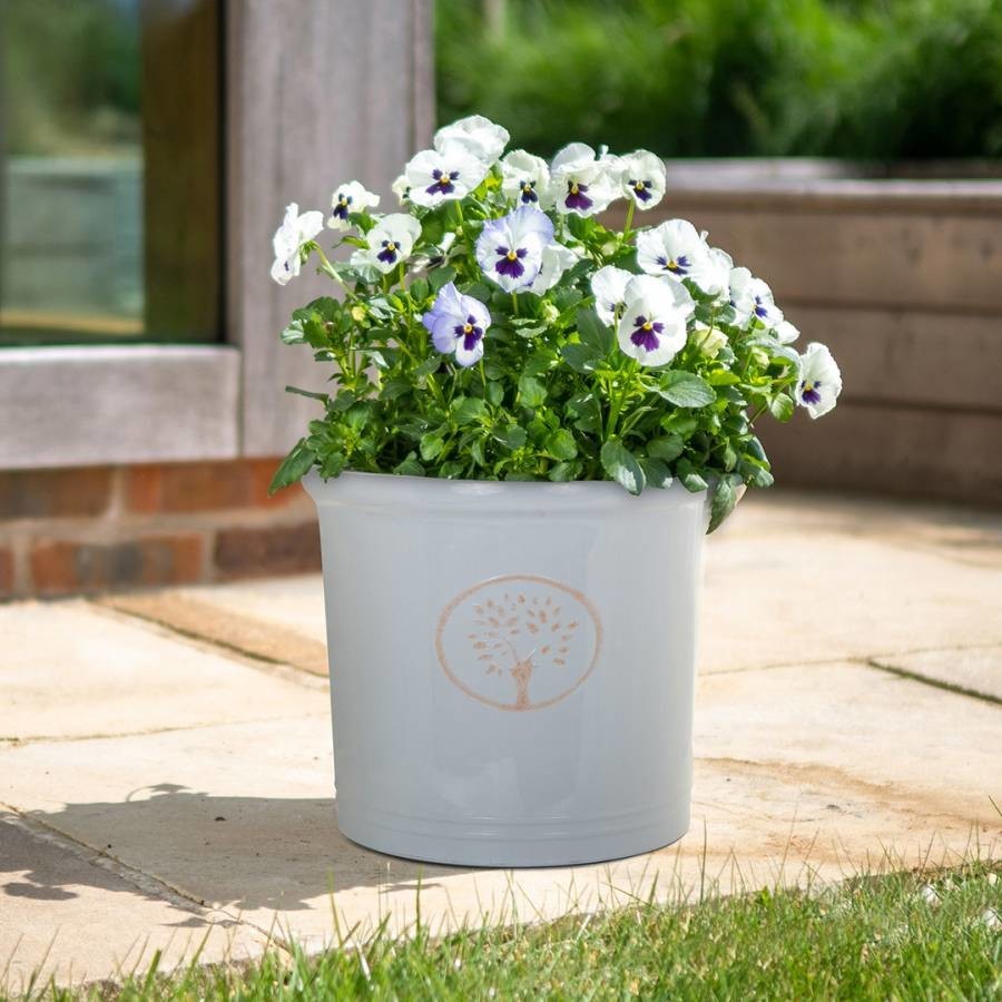 30cm Cotswold Cylinder Pot - Grey