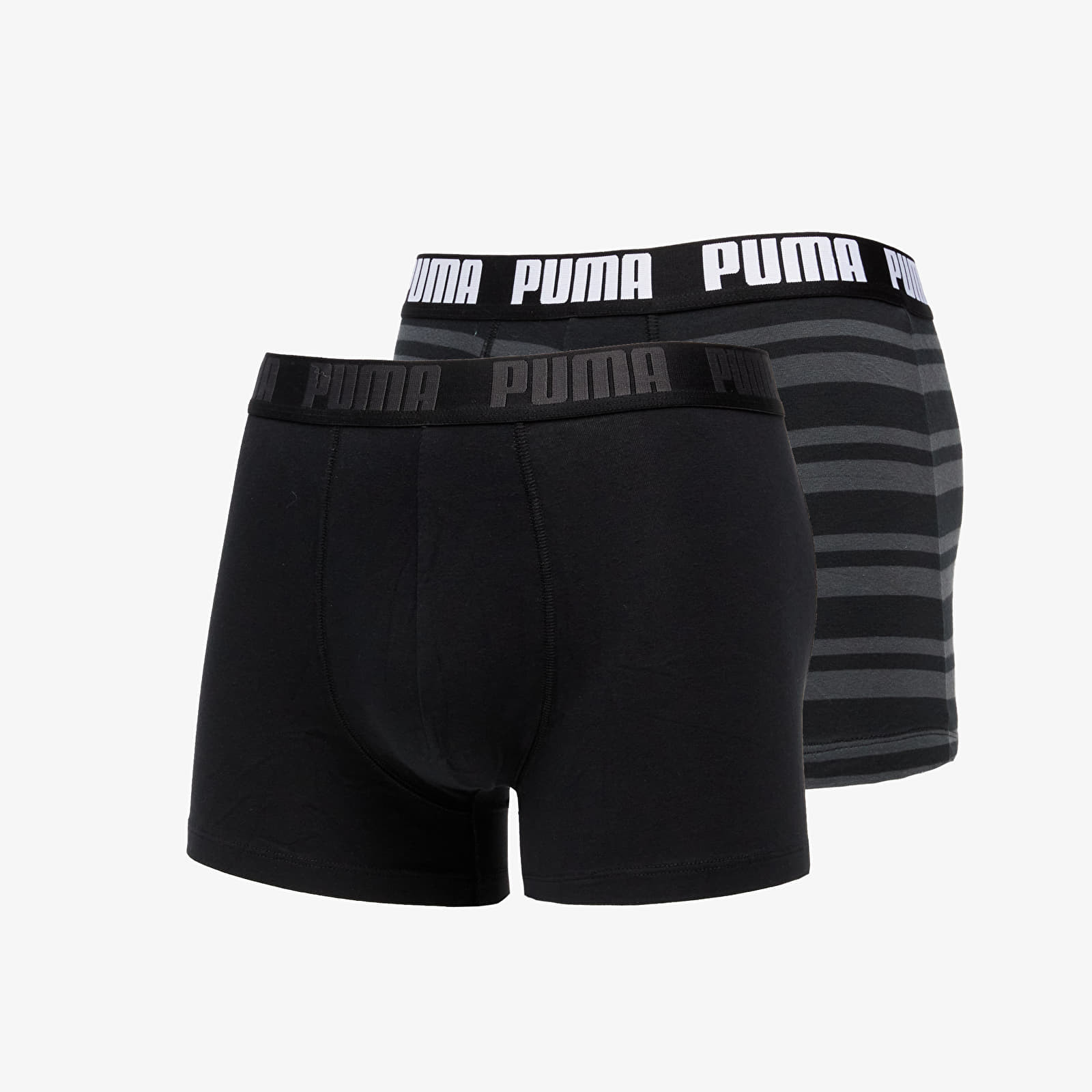 Puma 2 Pack Heritage Stripe Boxers Black