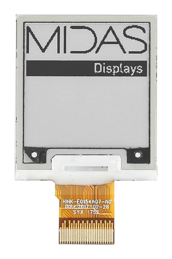 Midas Displays Mde0154A152152Bw E-Paper Display, 152 X 152 Pixels, 1.54