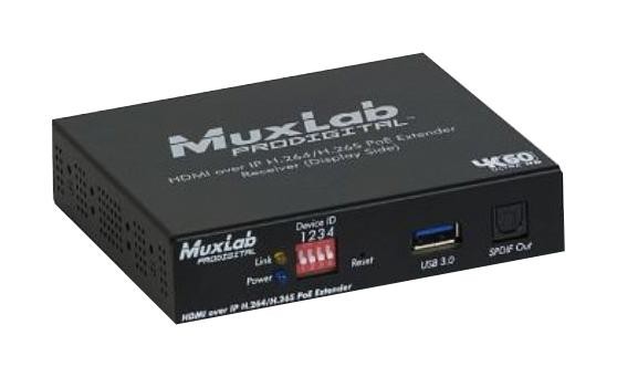 Muxlab 500762-Rx Hdmi Over Ip H.264,h.265 Poe Receiver, 4