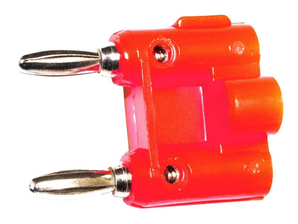 Mueller Electric Bu-00247-2 Connector, Dual Banana Plug, 15A, Red