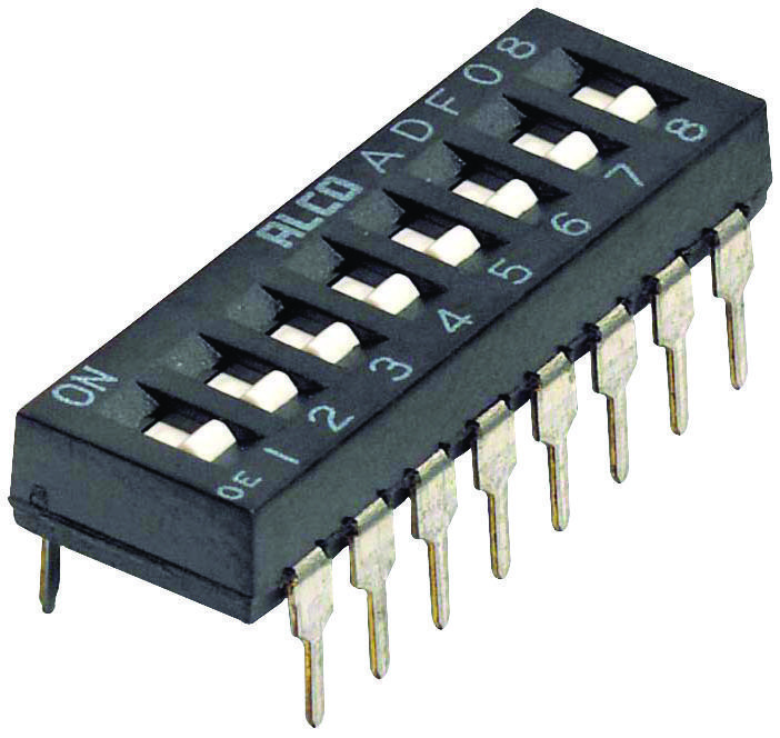 Alcoswitch / Te Connectivity 4-1825059-1 Dip Switch, 8Pos, Spst, Slide