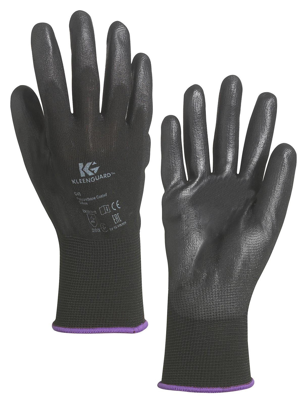 Kleenguard 13838 Glove, Knit Wrist, Pu, M, Black