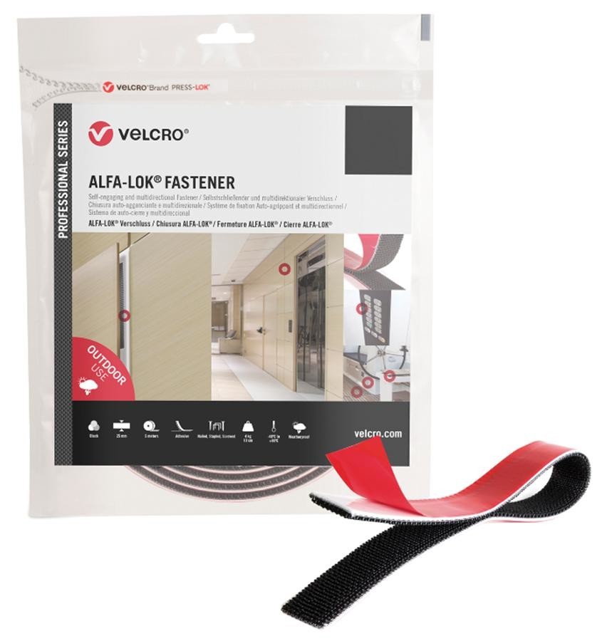 Velcro Vel-Ps20022 Tape, Polyamide/pp, 25mm X 3M, Black